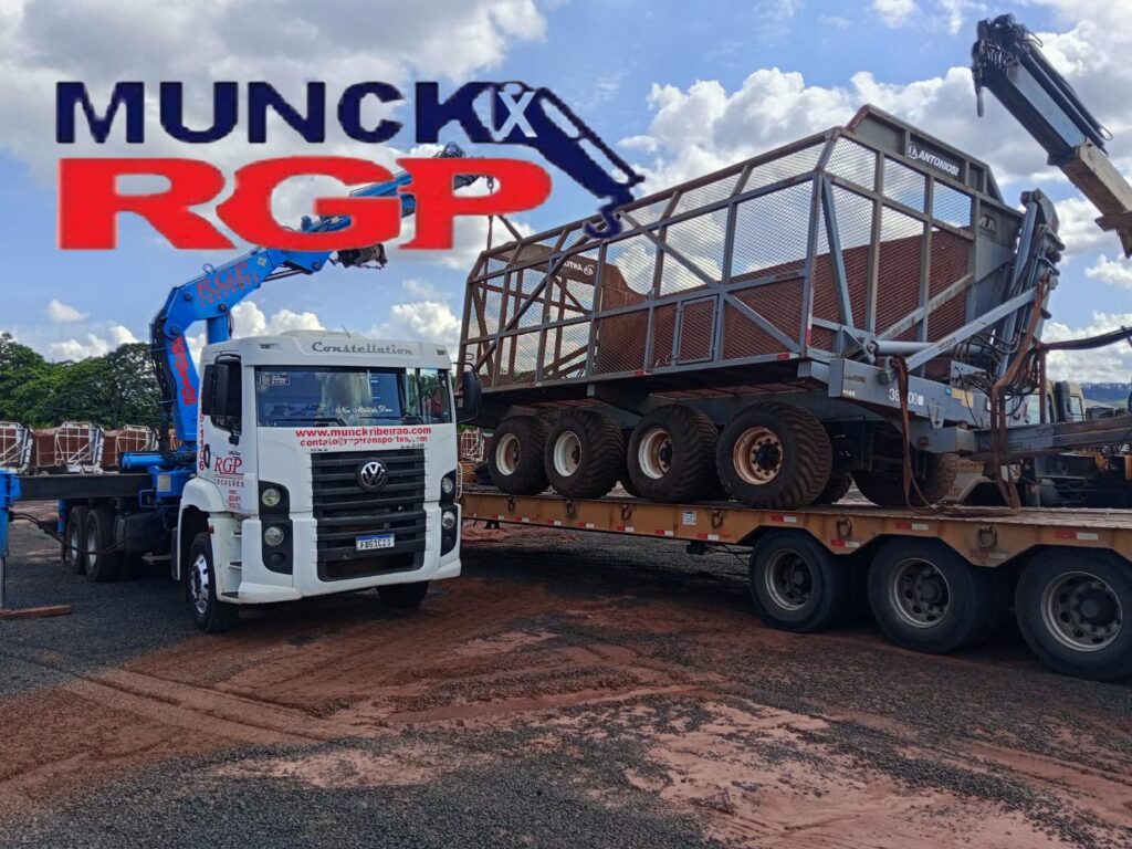 Munck em Ribeirão Preto, oferecendo içamento, remoção e transporte de cargas pesadas com segurança e eficiência
