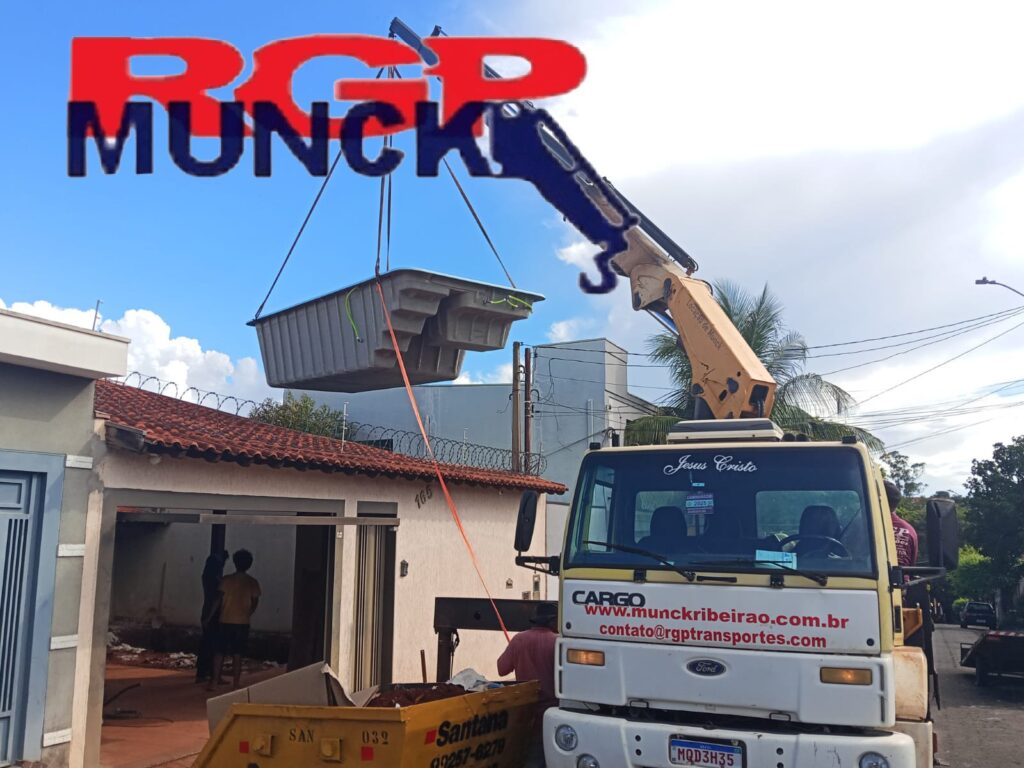 Aluguel de munck Ribeirão Preto transporte e movimentação de cargas pesadas